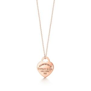 Tiffany & Co Rose Gold Heart Tag Necklace